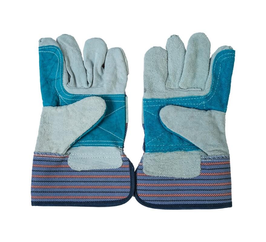 BLUE LEATHER PALM GLOVES - TTST