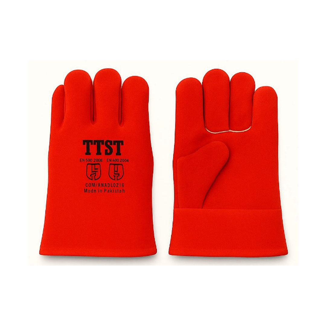 RED LEATHER WELDING  GLOVES 10" - TTST