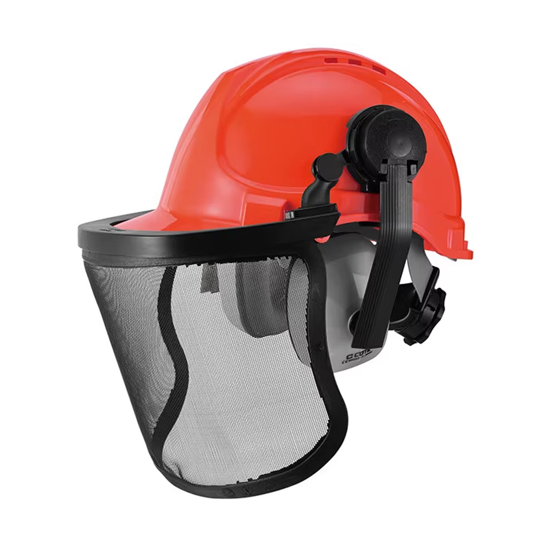 FORESTRY COMBINATION VENTED HELMET C/W EARMUFF WIRE MESH VISOR