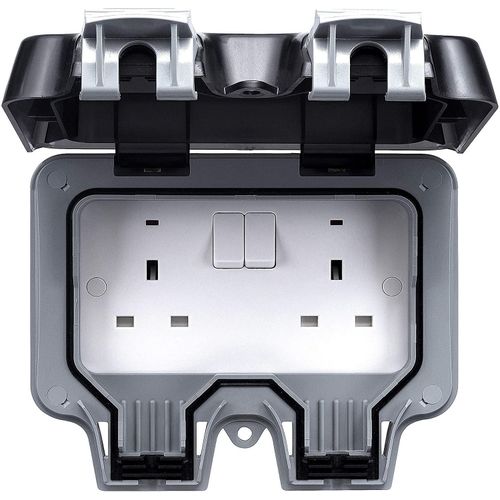 EBASEE WATER PROOF SOCKET IP66 10/16A  DOUBLE OUTDOOR
